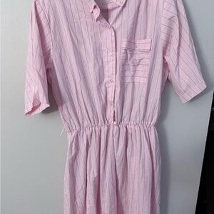 Vintage Cottagecore Hunters Run dress shoulder pads made in USA pink w/ stripes